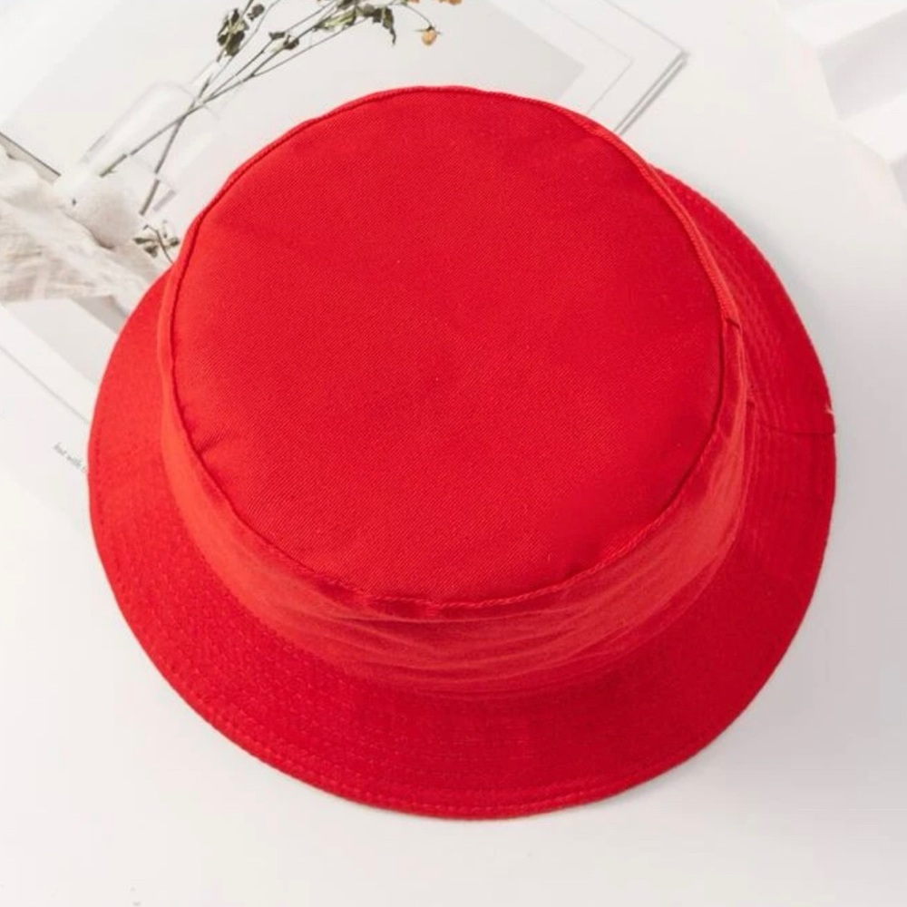 Y2K Red Bucket Vintage Hat